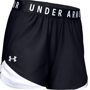Under Armour Women's Black and White Athletic Shorts